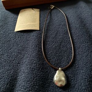 Silpada Brown Necklace with Silver Pendant